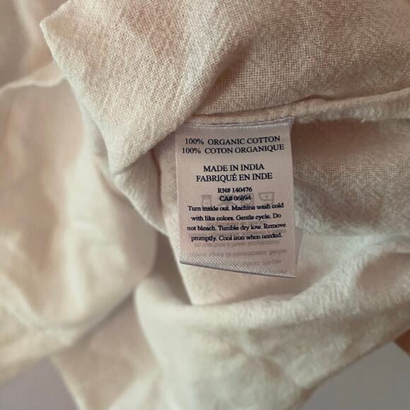 Faherty Women's size Small White Cotton Peasant Embroidered Tunic Blouse - Picture 10 of 10